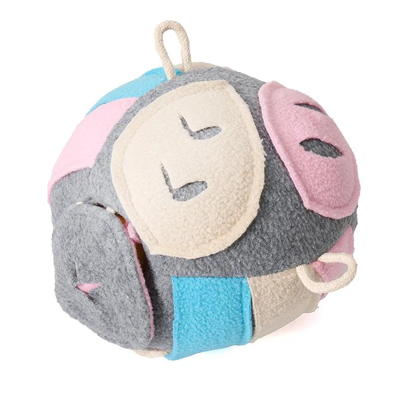 

Плюшевая игрушка-нюхалка для домашних животных, интерактивная головоломка для питомца, кормушка для еды, тренировка IQ собаки, жевательные пищалки, милый мячик, игра с лакомством розовый