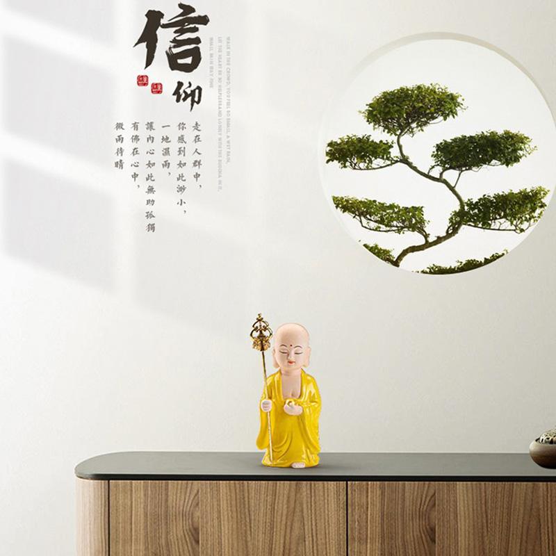 Keramik Ksitigarbha Kung Bodhisattva Staty - Zen Buddha Hög kvalitet Hem Rum Kontor Feng Shui Dekoration Figur Staty