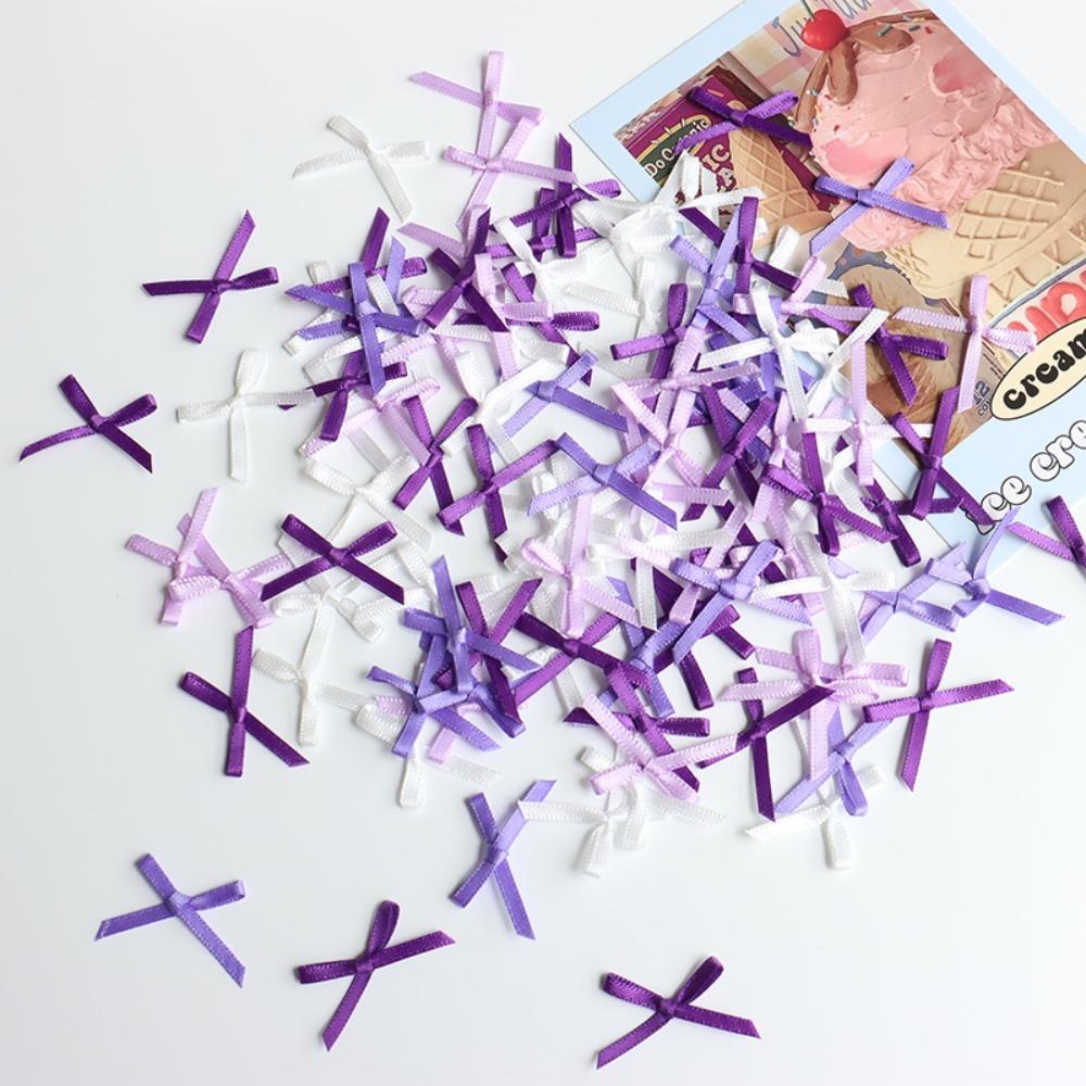100pcs Mini Ribbon Bows Solid Color Gift Wrapping Bowknot Flowers Bows Ties  DIY Craft Scrapbooking