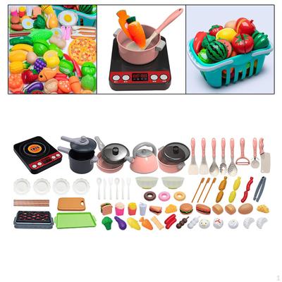 Kitchen Toys Accessories Pretend Cooking Playset Role Play Food Induction Cooker