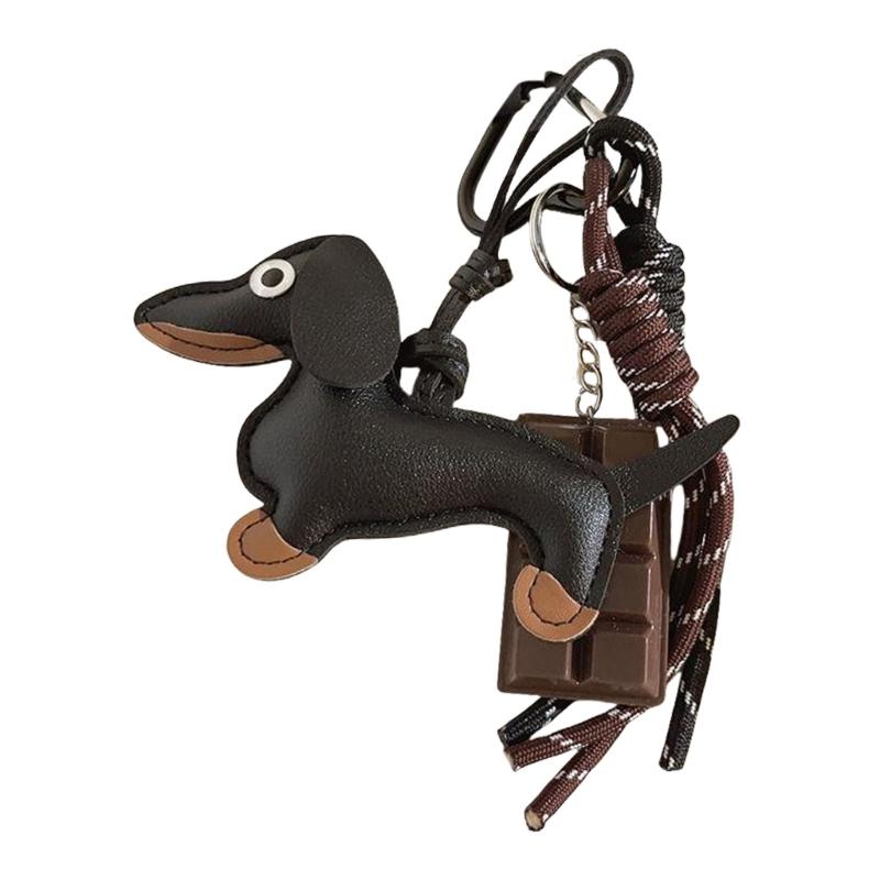 

Multipurpose Dachshund Key Holder Sturdy PU Materials Portable Fashion Accessory for Trendy Women Everyday Use чорний