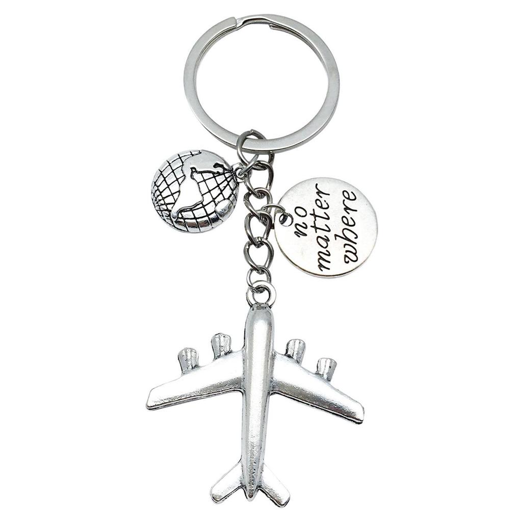 Global Travel Airplane Keychain Pendant
