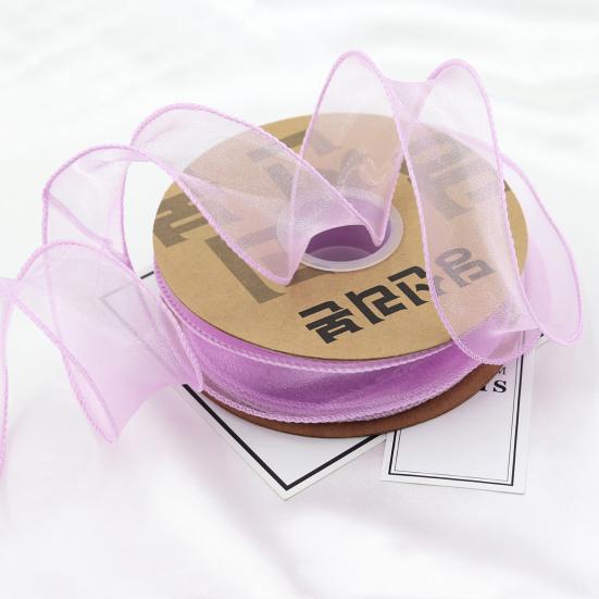 1 Roll Organza Ribbon Wavy Beautiful 2 Yard Multi-functional Transparent Chiffon Mesh Ribbon Holiday Supplies