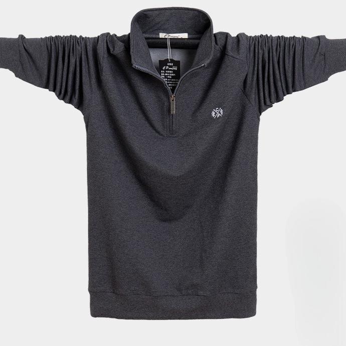 Long Sleeve Polo Shirts for Men Zipper Up Stand Collar Quarter Sweatshirt Pullover Fall Casual Sweat Shirts Men's Turtleneck Pullover Mock Neck Tops