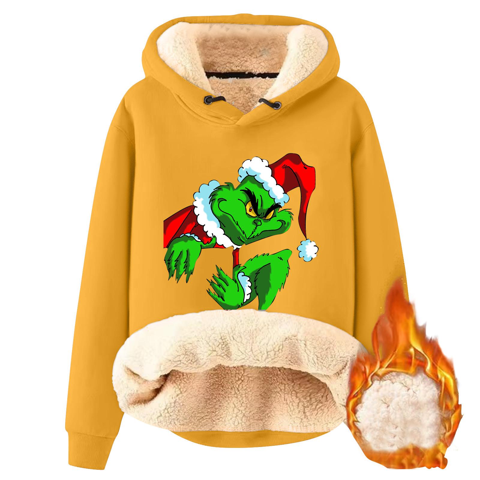 

Женский модный плюшевый и утолщенный теплый свободный пуловер с капюшоном с капюшоном M жёлтый