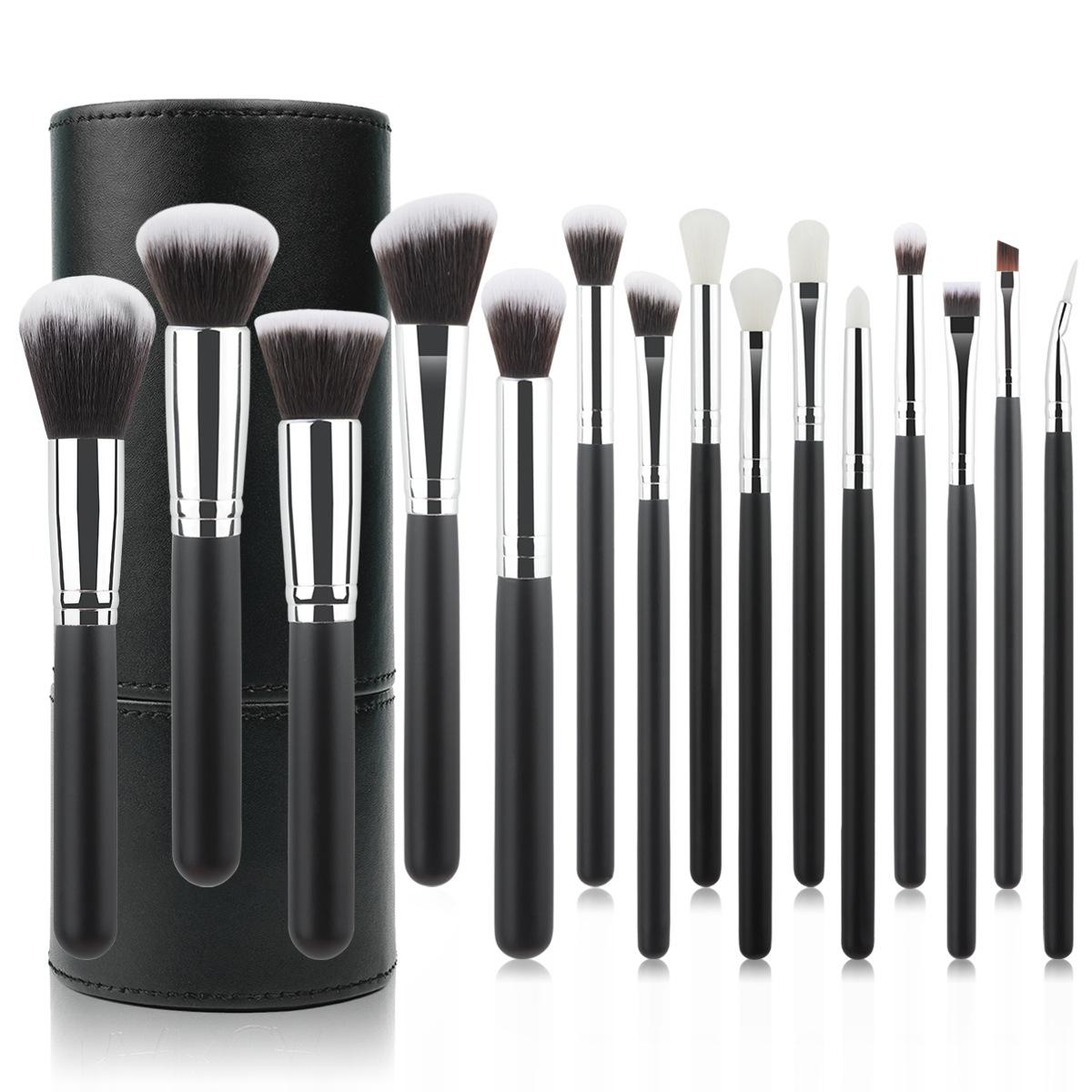 

Makeup brush set set of 15 brushes for beginners, full set of makeup tools, soft loose powder brush, eyeshadow brush, eyeliner brush.