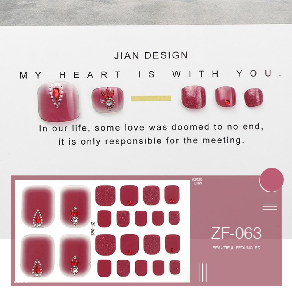 Foot nail three-dimensional sticker 3D imitation drill foot nail nail patch waterproof foot nail sticker full sticker