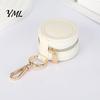 Small Storage for Earrings Portable Jewelry Box Keychain, PU Leather Travel Organizer Case, Soft Pouch Velvet Lining Secure Zipper Closure Rings