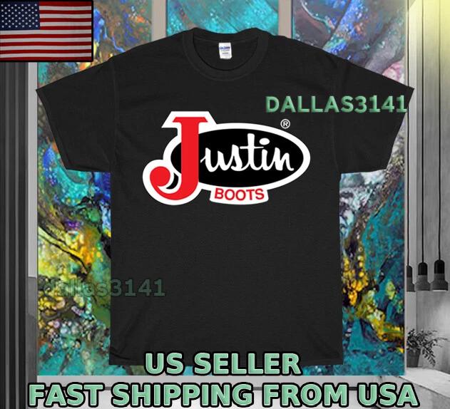 NEW SHIRT JUSTIN BOOTS RACE LOGO T-Sirt UNISEX FUNNY MEN S SIZE S-5XL 4XL