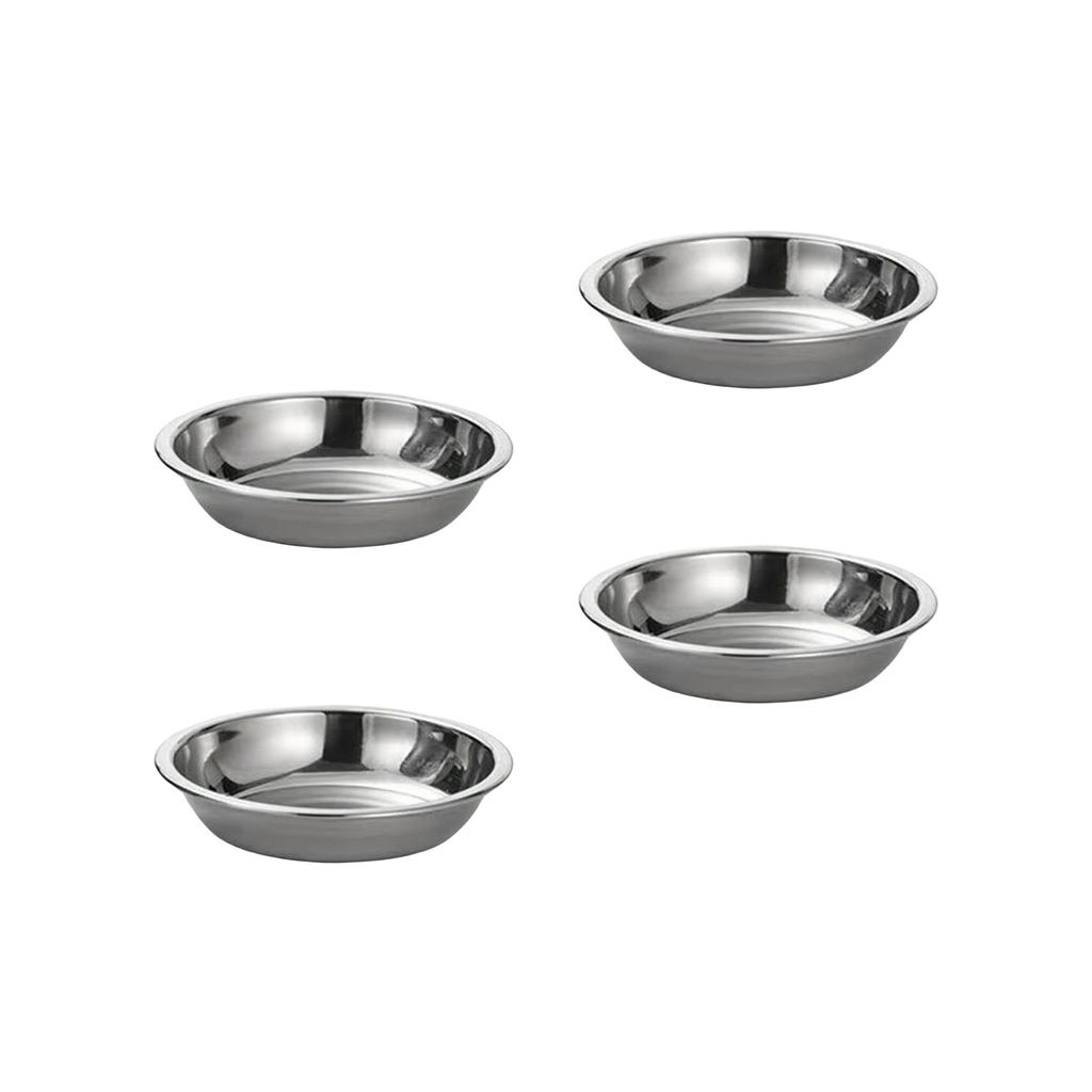 4 szt. Stal Nierdzewna Talerze Obiadowe Małe Miseczki na Sos Tacę Serwingową na Przyprawy Płaski Talerz Naczynia Serwingowe Łatwe w Użyciu