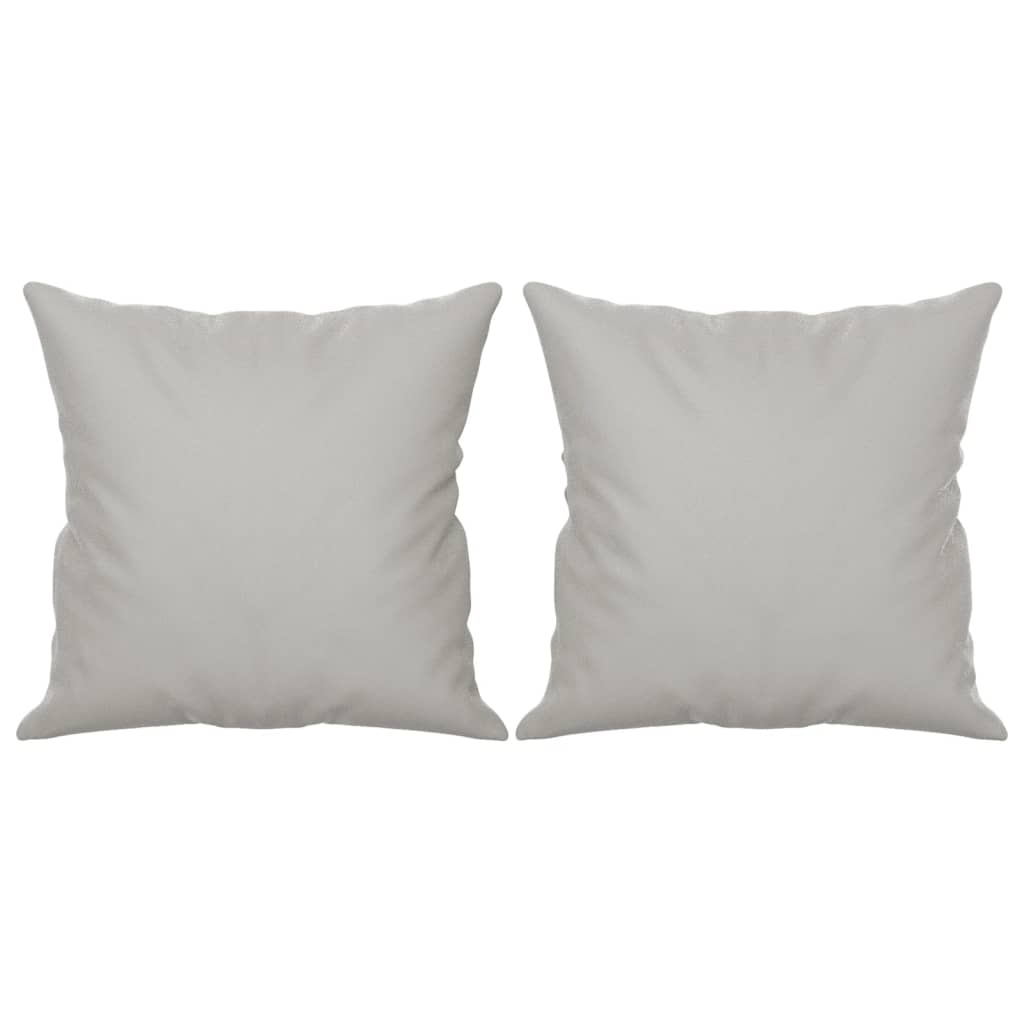 Decorative Cushions 2 Pcs. Light Grey 40x40 Cm Microfiber Fabric