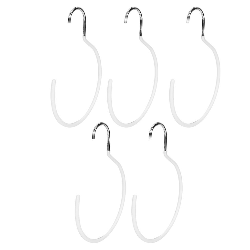 5pcs Hook Multipurpose Spa Beauty Salon Wardrobe Closet Hanging Hook for Bathrobe Scarf BeltWhite