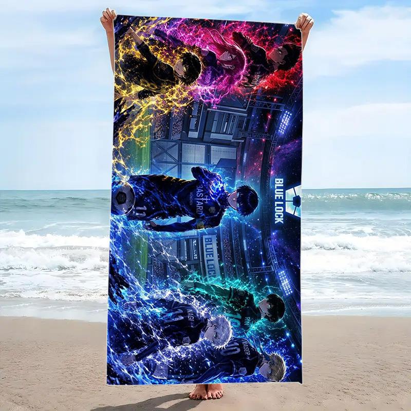 Bluelock Print Beach Towel, Large Soft Quick Dry Towel for Beach Camping Swimming