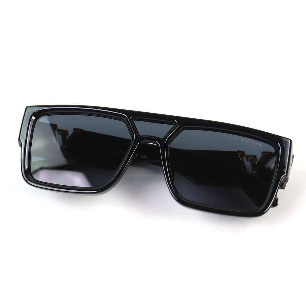 Great LOUIS VUITTON sunglasses LV Sleek Square black mens Z2062E Used