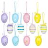 24Pcs Plastic Easter Eggs Hanging Ornament Easter Tree Basket Colorful Eggs Decoration Happy Easter Party Kids Gift Home Decor