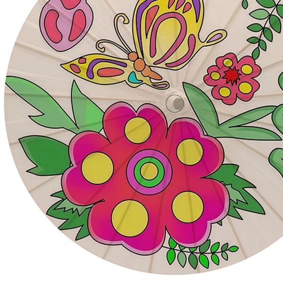 Çocuklar Kendin Yap Boyama Şemsiyesi El Yapımı Çin Japon Beyaz Kağıt Güneş Şemsiyesi Ahşap Saplı Dekoratif Yağlı Kağıt Şemsiye