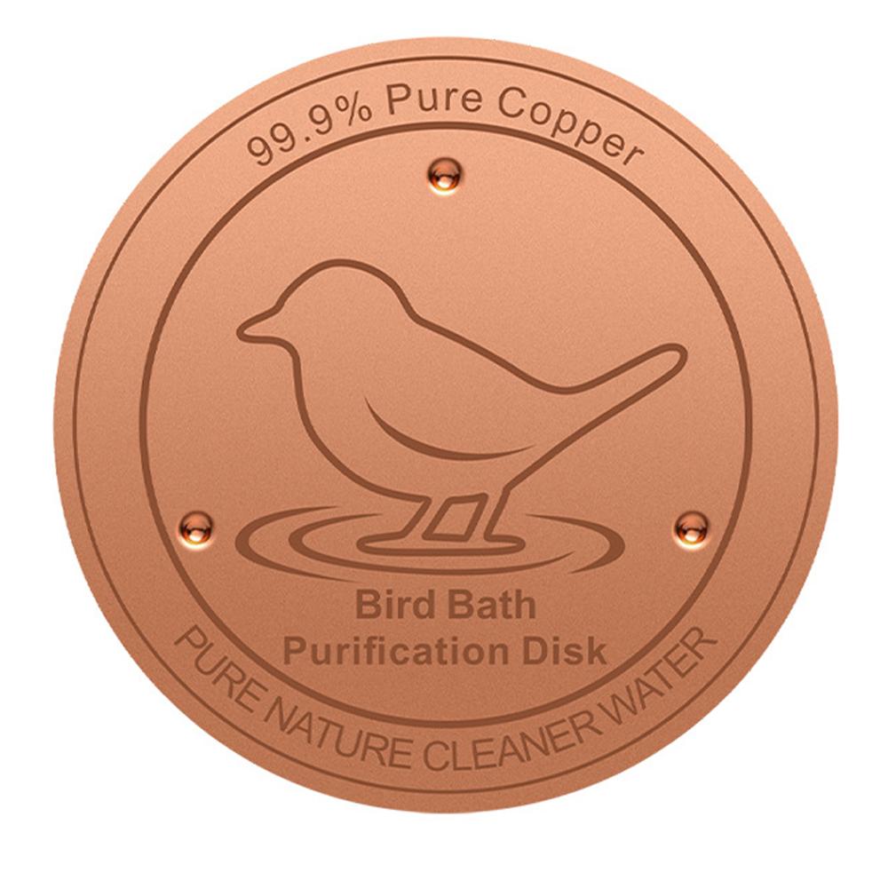 Copper Bird Bath Cleaner Disc 6+ Months Lifespan Physical Water Purifier for Outdoor Garden Bird Water Feeder