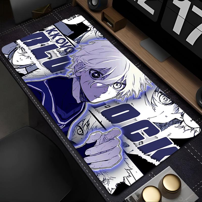 Mouse Pad Japan Anime Blue Lock Nagi Seishiro Mousepad PC Gamer Keyboard Rug Black and White Laptop Gaming Accessories Desk Mat