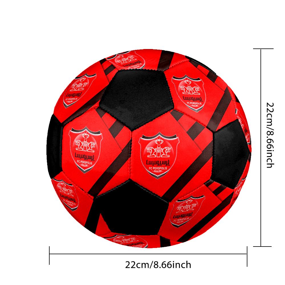 SIZE 5 Persepolis FC Soccer Ball Colorful All Ages Machine Stitched PVC Competition Ready Durable High-Bounce