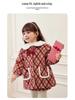 Girls' Red Woolen Jacket - Stylish Autumn/Winter Coat with Plus Velvet for Children