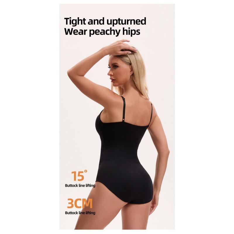 Damen Spaghetti-Träger Knopf Ganzkörper-Formwäsche Bauchkontrolle Taillenformer Bodysuit