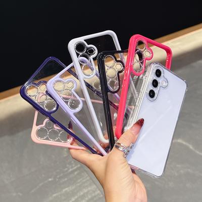 Candy Color Bumper Precise Shot Protection Case For Samsung Galaxy S23 S24 S25 S24FE Clear Soft Acrylic Cover For Samsung Galaxy A36 A56 A35 A55 A26