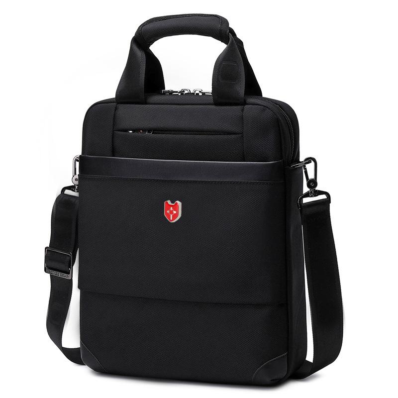 Swiss handbag men's shoulder bag messenger bag official document business leisure document bag inch men's computer backpack