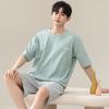 Modal Men's Summer Pajamas Set - Short Sleeve Pullover and Shorts for Cooling Comfort