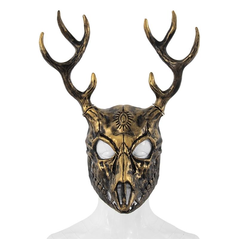 Reindeer Mask Full Face Mask Masquerade Mask Antler Mask Deer Head Mask Halloween Party Mask Carnivals Mask