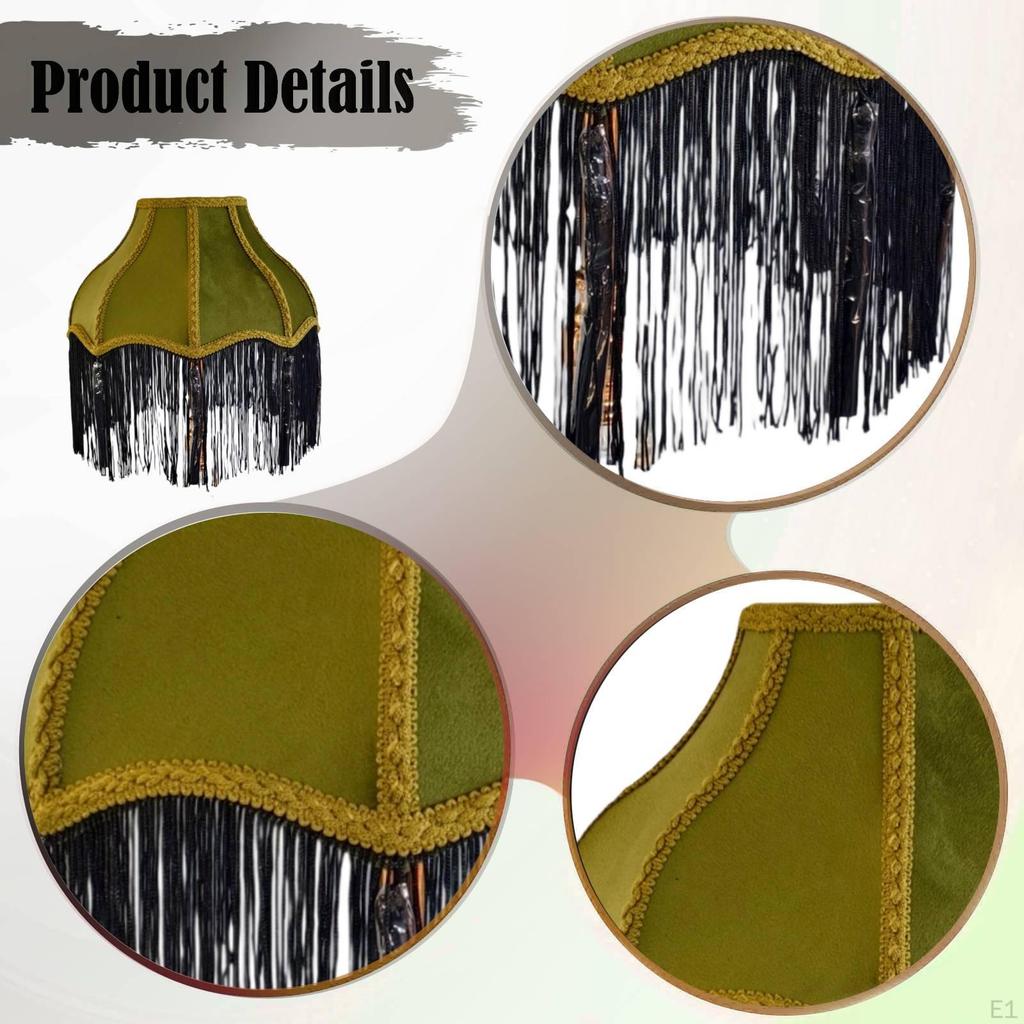 Lampshade, Elegant, Classic, Decorative And Retro, Adorned with Tassels, for Office, Bedside Table,