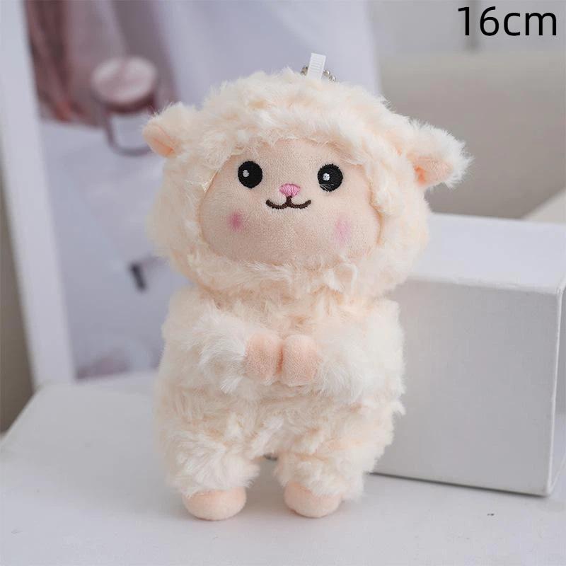 Little Sheep Plush Keychain Adorable Fluffy Animal Stuffed Doll Pendant Unique Gift for Children Friends