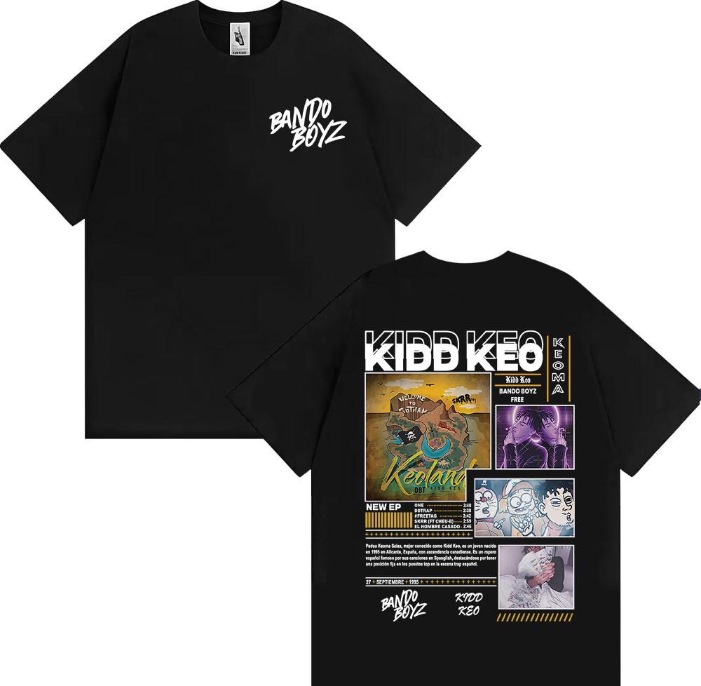 Rapper Kidd Keo Bando Boyz 2026 World Tour T Shirt Unisexs Clothing Harajuku Fashion Tshirts Hip Hop Oversized Tshirt Streetwear