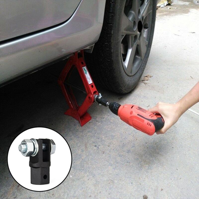 High-hardness Scissor Jack Drill Adapter 1/2-Inches Fit for 1/2-Inches Drive-/Impact Wrench Tools Chrome-vanadium-steel