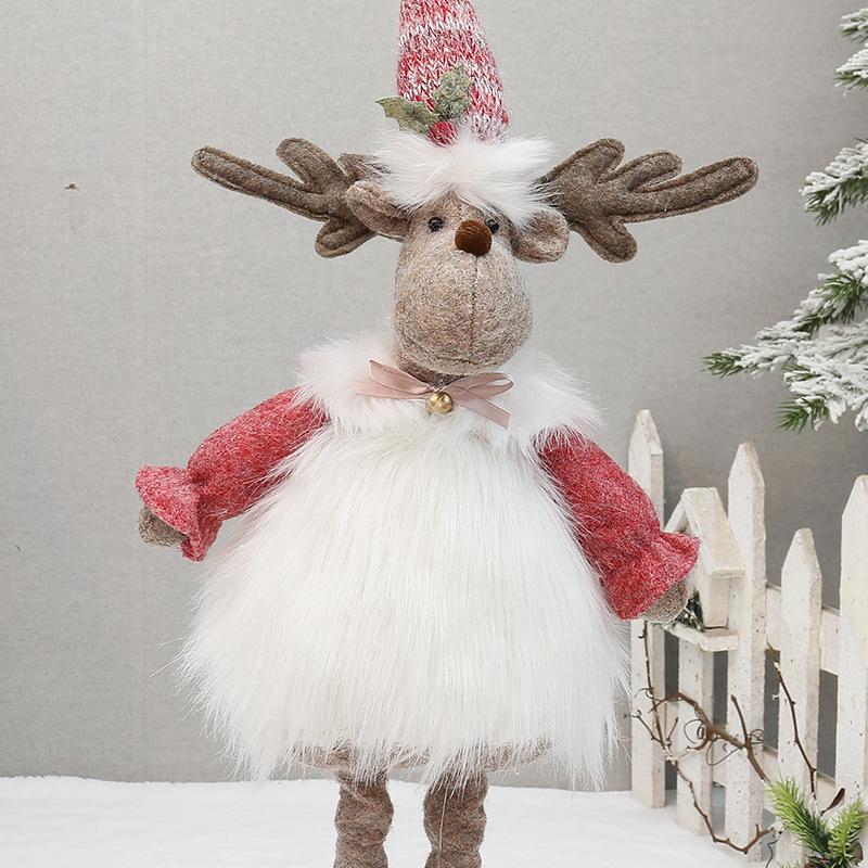 Vánoční látková zatahovací panenka Santa Claus sněhulák panenka sváteční dárek vánoční dekorace ozdoby potřeby