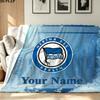 1PC Hertha BSC Custom Name Patterned Flannel Blanket Suitable For All Seasons for Home Decor Warmth and Comfort Gifts Holiday Present