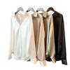 Women's Retro Loose Satin Blouse - Long Sleeve, Draped, Spring/Summer/Autumn Collection