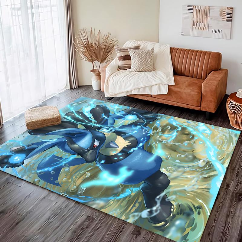 

Pokemon Mega Lucario Japanese Anime Pattern Rug Carpet for Living Room Bathroom Mat Creative Doormat Carpet for Bedroom Home 40cm x 60cm