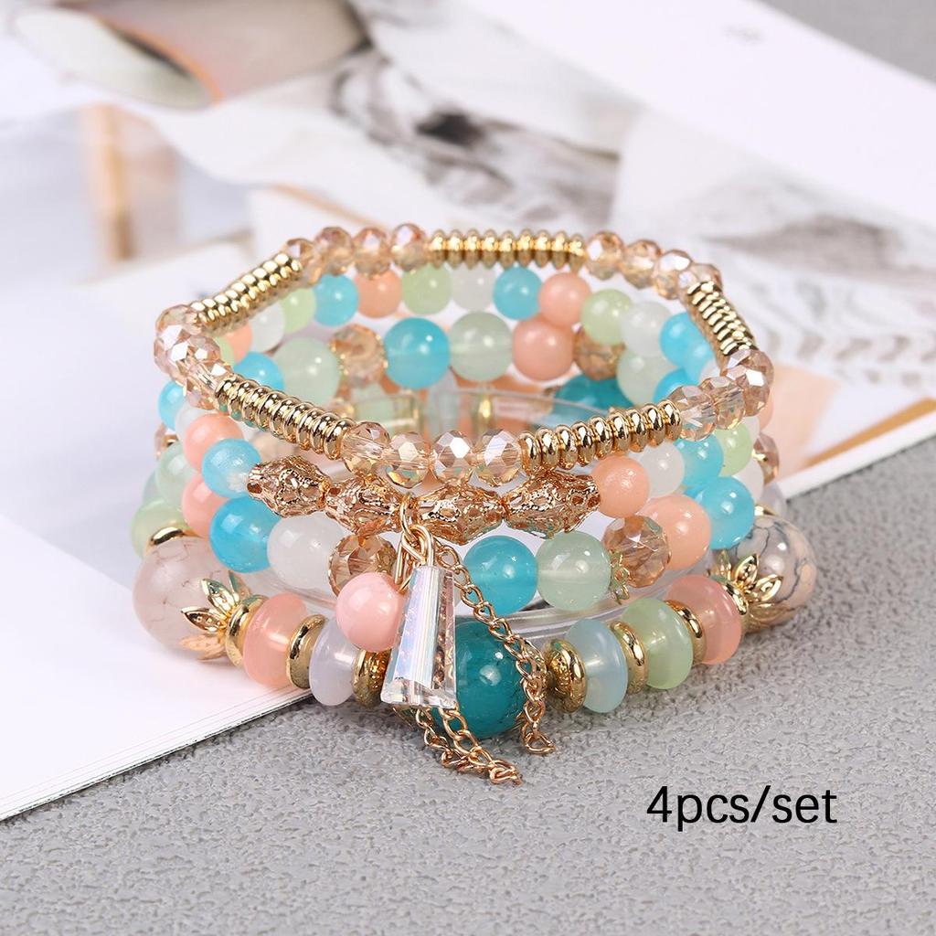 Bohemian Multilayer Beaded Wings Bracelet with Niche Design