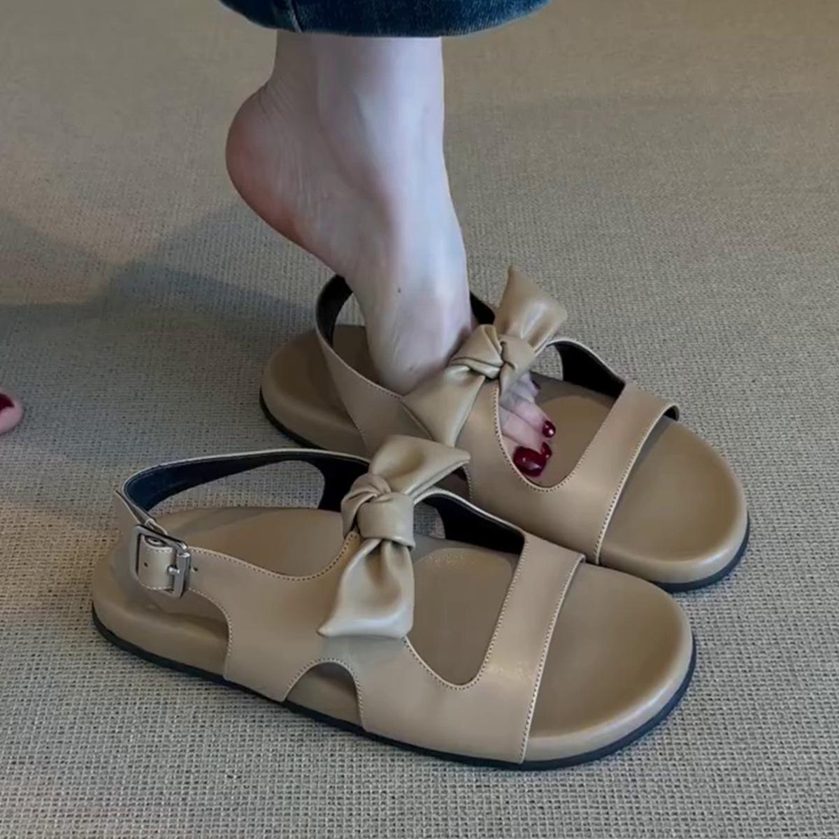 

Sheepskin version~ casual niche design Korean version of daily wear versatile fashion long walk not tired feet women s casual sandals 35