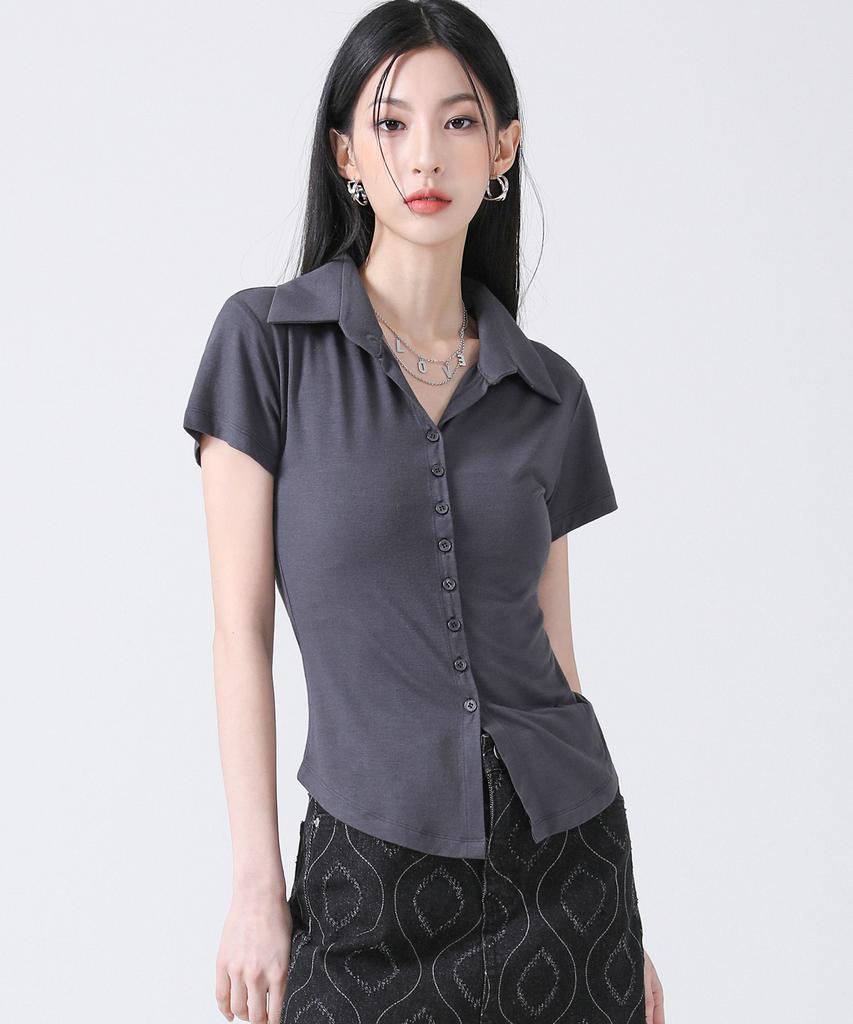 AVANDRESS Sopy Collar Short-Sleeve Black