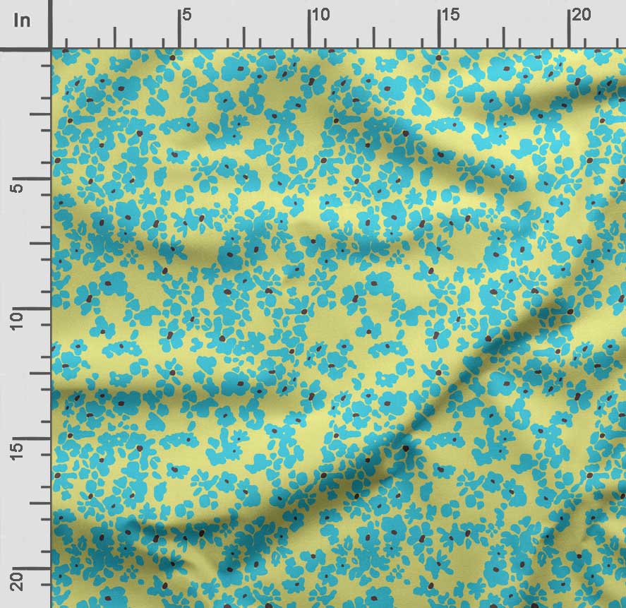 Soimoi Floral Print,  Cotton Cambric, Quilting Fabric Sold by The Yard 42 Inch Wide, Medium Weight Cotton Fabric, Sewing  Supplies,Blue &