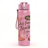 1PC Texas Cowgirl Boots Hat 750ml Color Plastic Sports Water Bottle Leakproof Flip Straw Lid Suitable for Sports Office Home Use