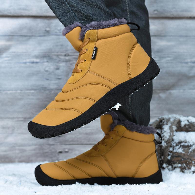 Winter Übergröße Herren Mid-Top Warme Schneestiefel Verdickt und Gepolstert Lässige Herrenschuhe