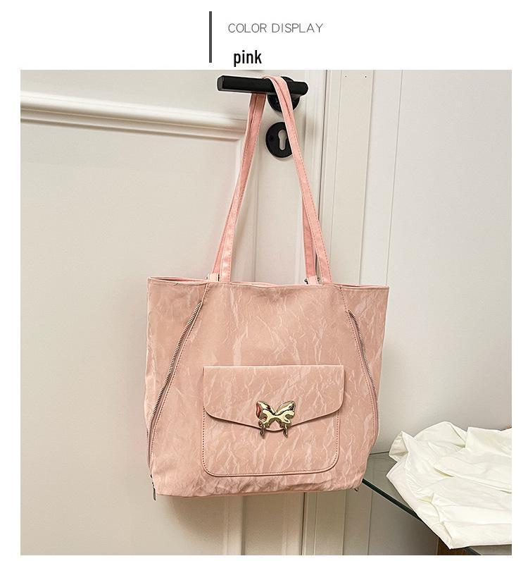 Metal Butterfly Waterproof PU Tote Large Multifunctional Backpack Commute Shoulder Bag for Women 1478₽