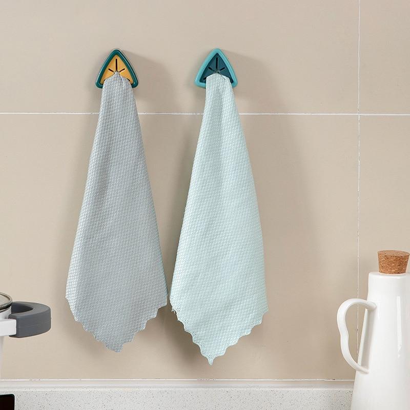 Towel Rack Hanger Sticky Towel Storage Laundry Clip Suction Cup Bathroom Kitchen Accessories YSL