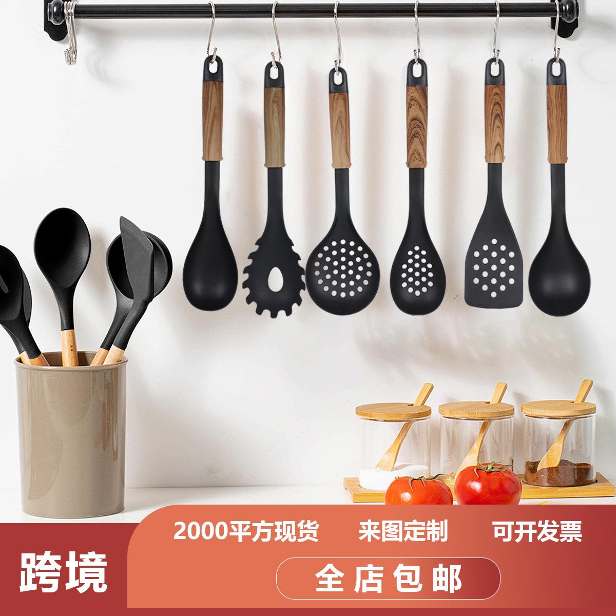 

6 шт. пищевая силиконовая лопатка, ложка для жарки, лопаточка для жарки, кисточка, ложка, термостойкая 230