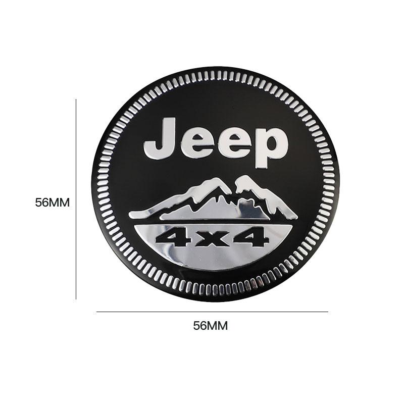 4 Pièces 56mm Emblème de Voiture Cache-Moyeux Centraux de Roue Auto Accessoires Autocollants Pour Jeep Wrangler Renegade Compass Grand Cherokee Patriot