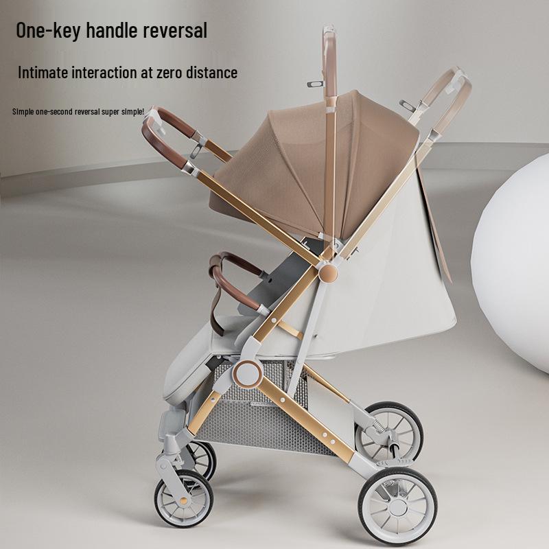 Two-way, Three-position Stroller: Sit or Lie, One-click Fold, Ultra-light, Portable Four-wheel Outdoor Baby Carriage.