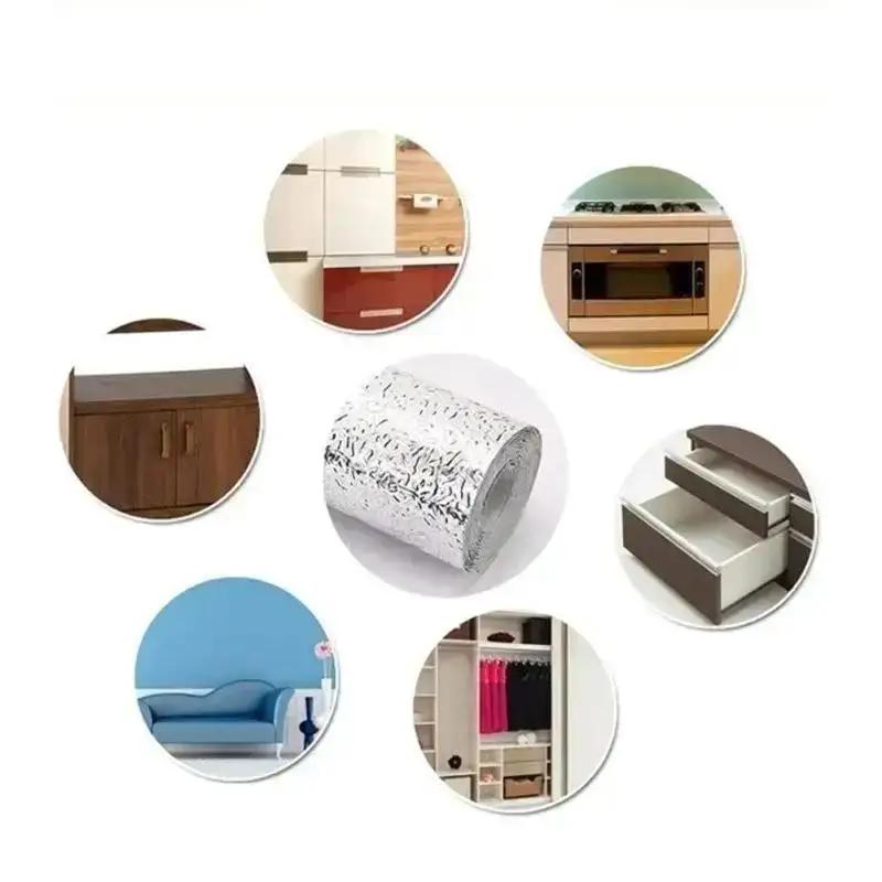 40*100CM Küchen Ölfest Aluminiumfolie Aufkleber Wand Schreibtisch Boden Wasserdicht DIY Heim Möbel Dekorieren Folienstil Tapete