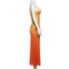 Abito lungo sexy con scollo all'americana, stile streetwear estivo da donna
